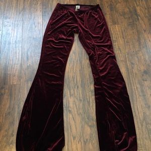 Velvet maroon pants